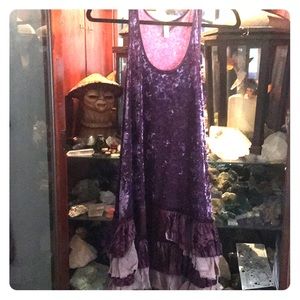 Vintage RARE NWOT Free People Velvet purple dress